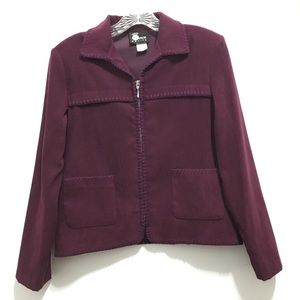 First Option Women’s Purple Plum Maroon Sharp Shoulder Blazer